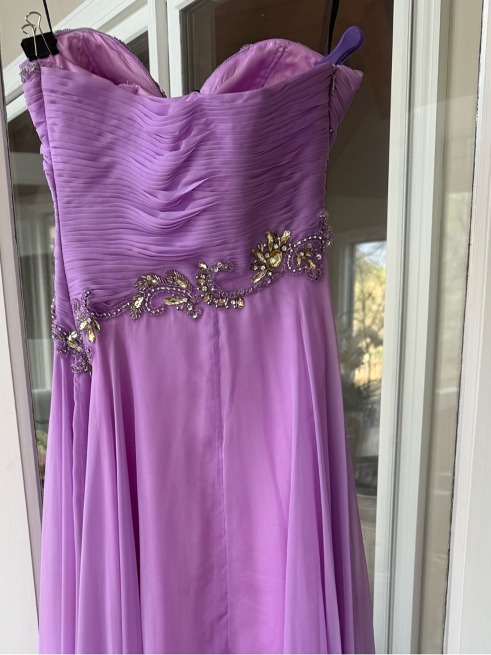 PROM Alyce Paris Lavender Strapless Beaded Evening Gown worn ONCE! Dry cleaned. - Picture 5 of 7